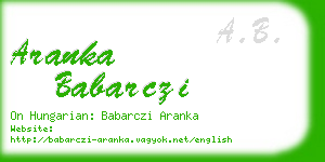 aranka babarczi business card